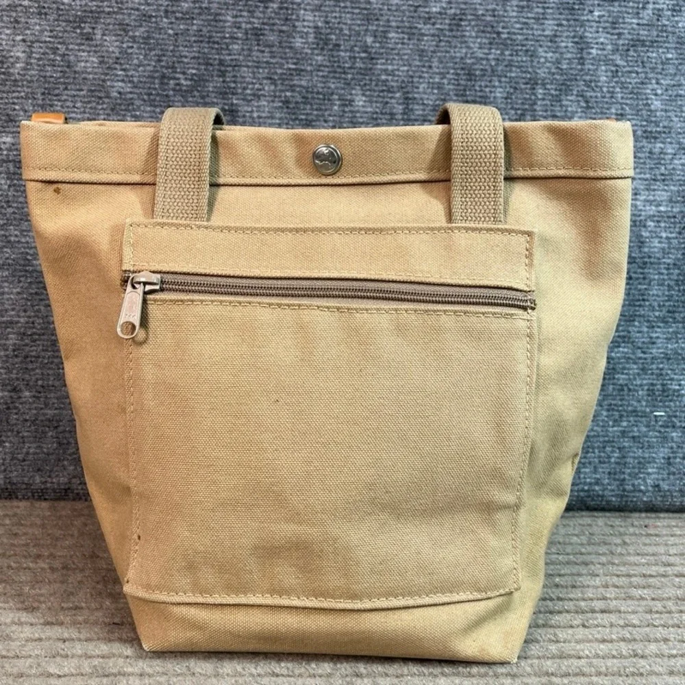 Hand Painted Quail Bird Canvas Tote Bag Tan Zipper Pocket Snap Top Nature Theme